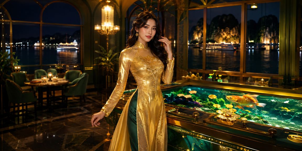 Bối cảnh Hạ Long với người dùng xem hoạt động VIP bonus trên điện thoại