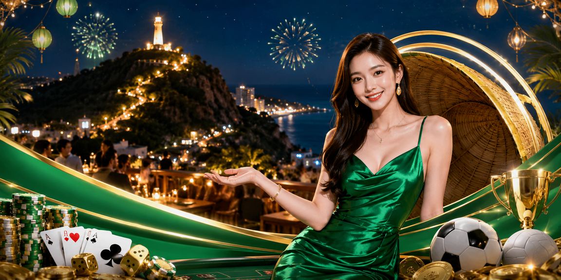 Không gian Vũng Tàu với trò chơi bài và nón lá trong bối cảnh khuyến mãi